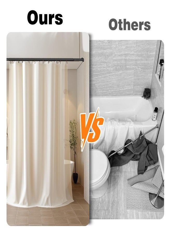 Pragmatist Double Shower Curtain Rod 27-90 Inches Wall Mounted Double Shower Curtain Rod Adjustable Curtain Rod for Bathroom Laundry Room Room Divider Kitchen, Black - Image 3