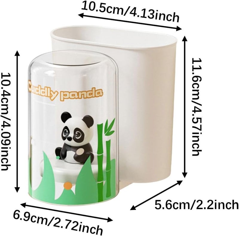 Cartoon Shape Toothbrush Holder Toothpaste Storage Box Wall Mounted Organizer for Home, White - Image 2