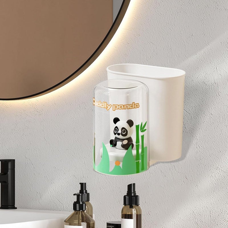 Cartoon Shape Toothbrush Holder Toothpaste Storage Box Wall Mounted Organizer for Home, White - Image 5