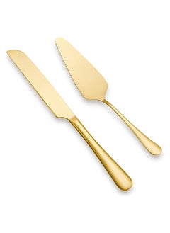 RATSAW Cake Serving Set Wedding Cake Knife and Server Set Cake Cutting Utensils Stainless Steel Cake Cutter Serrated Cake Knife Professional Dessert Server for Cake Cheese Pie Pizza  - Image 1
