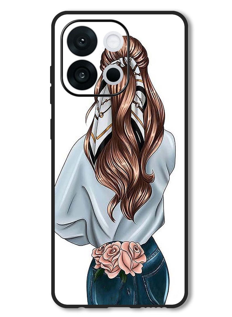 Theodor Case Compatible with OnePlus 13T 6.32 Inch Protection Shockproof Bumper Cover Pink Rose Girl - Image 1