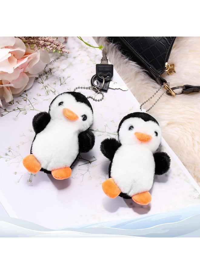 Skylety سكايليتي 8 قطع دمية بطريق محشوة سلسلة مفاتيح 4 بوصة حيوانات محشوة صغيرة معلقة دمى بطريق صغيرة ناعمة هدايا تPresent تفضيلات حفلات لعيد ميلاد الأطفال (أسود) - Image 5