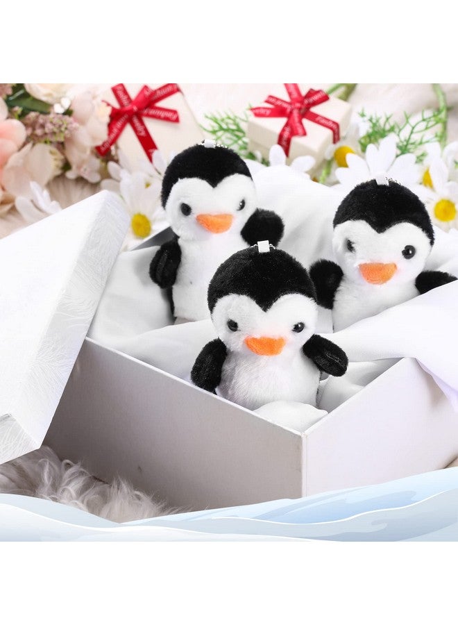 Skylety سكايليتي 8 قطع دمية بطريق محشوة سلسلة مفاتيح 4 بوصة حيوانات محشوة صغيرة معلقة دمى بطريق صغيرة ناعمة هدايا تPresent تفضيلات حفلات لعيد ميلاد الأطفال (أسود) - Image 3