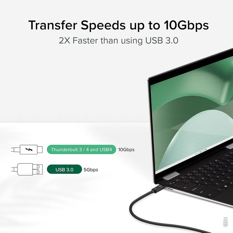 بلاج آبل كابل نقل Windows قابل للتوصيل بطول 6.6 قدم (2 متر)، Thunderbolt 10 جيجابت في الثانية، مرفق مع برنامج Bravura لنقل البيانات من كمبيوتر Windows إلى آخر - استخدام غير محدود. يعمل بين أجهزة الكمبيوتر المزودة بـ Thunderbolt 3/4 وUSB4. - Image 3