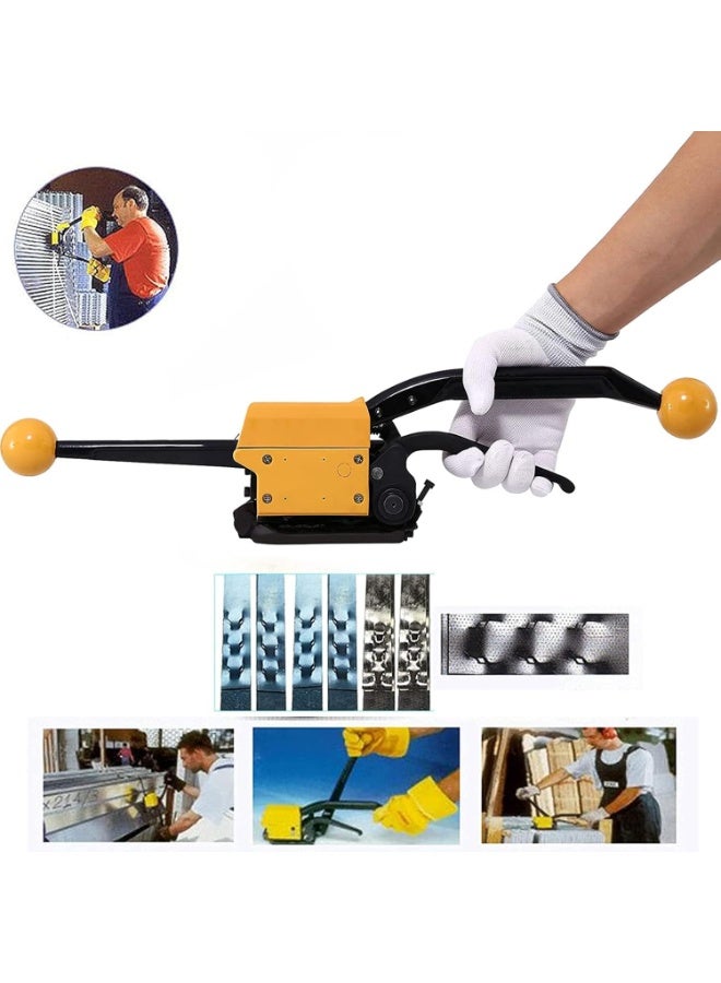 Rubik أداة ربط الفولاذ، آلة تغليف معدنية بدون ختم لعرض 13-19 مم وسماكة 0.7 مم أو أقل (أسود/أصفر) - Image 3