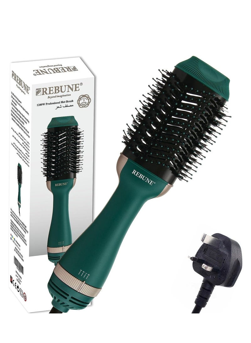 ريبنيو ريبون   RE-2513 فرشاة تصفيف الشعر بالهواء الساخن بخطوة واحدة ومكثف ومُجفف الشعر بقوة 1200 واط - أخضر - Image 1