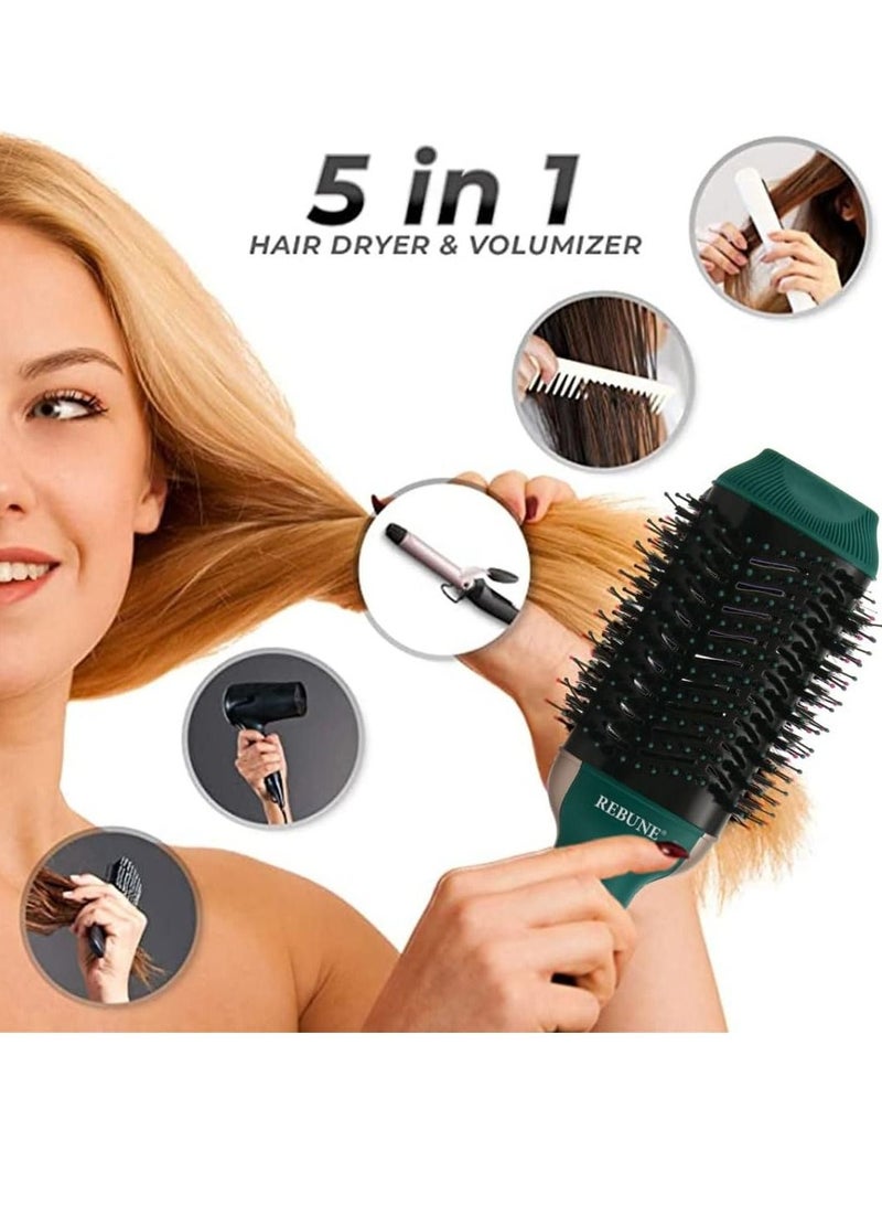 ريبنيو ريبون   RE-2513 فرشاة تصفيف الشعر بالهواء الساخن بخطوة واحدة ومكثف ومُجفف الشعر بقوة 1200 واط - أخضر - Image 3