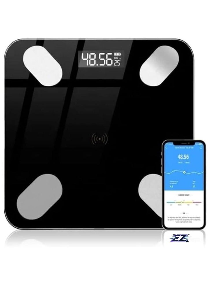 ELTRAZONE Smart Body Fat & Body Composition Scale –Bluetooth Electronic Weighing Scale with BMI Analyzer, Backlit LCD, Tempered Glass, Mobile App Sync for iOS & Android, 180KG Capacity – Ideal for Home Use & Health Monitoring - Image 1