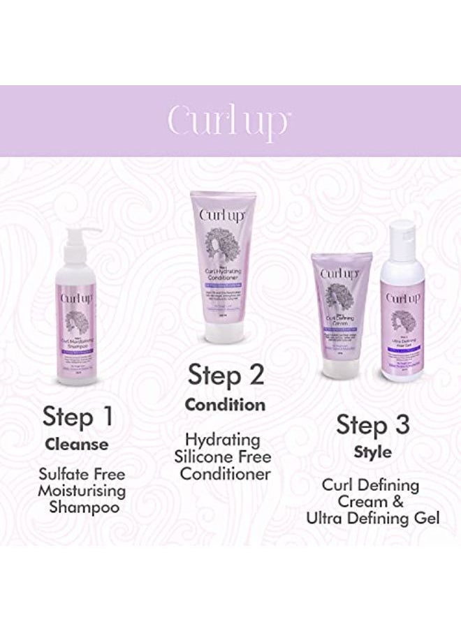 Curl Up Ultra Defining Bundle With Curly Hair Shampoo, Conditioner, Leave In Curl Cream & Hair Gel - For Dry Frizzy, Wavy & Curly Hair - Sulphate Paraben And Silicone Free (Combo Of 4)  - Image 3