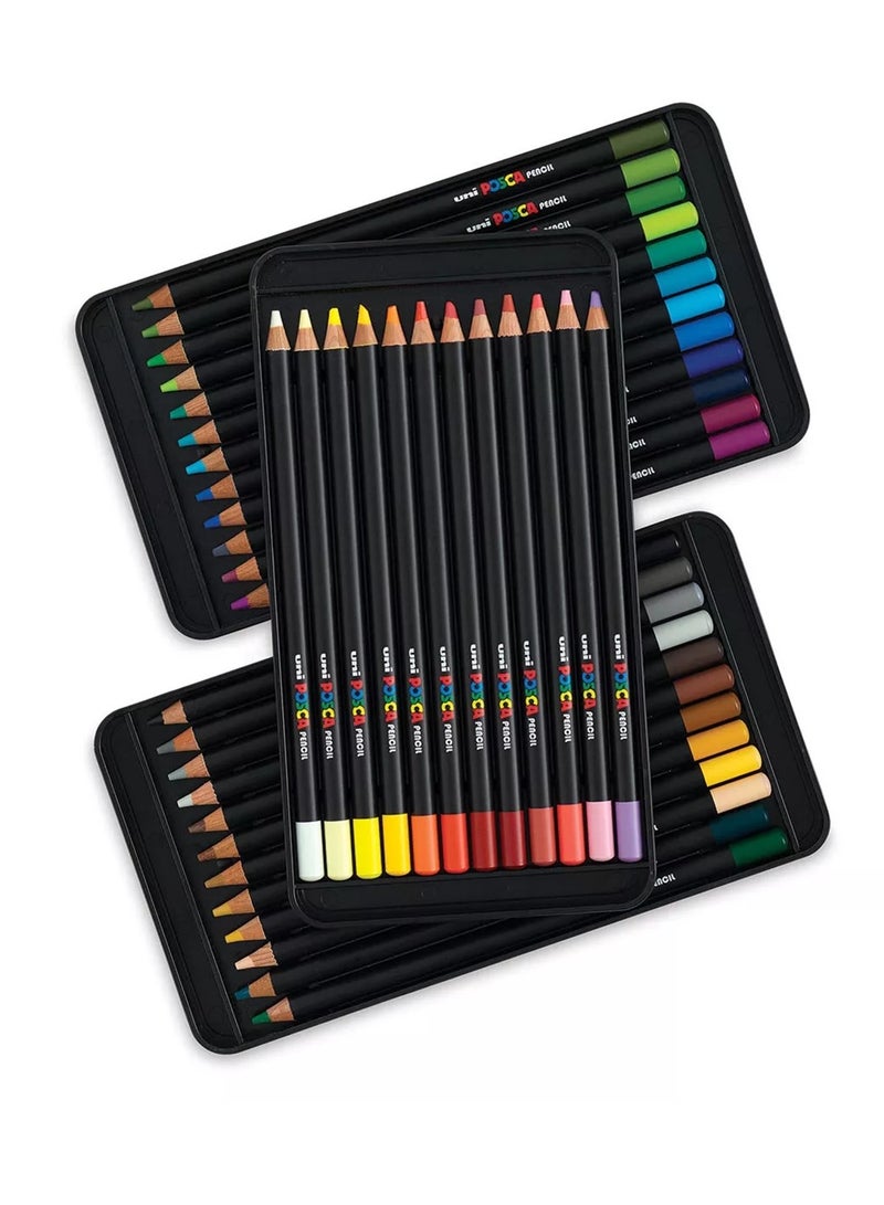 Uni 36-Piece Wax Pastel Pencils Assorted Colours - Image 3