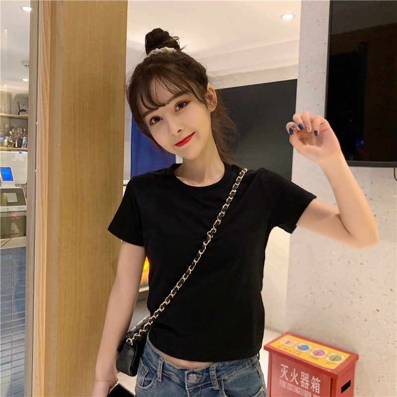 2025 Fashionable New Short-Sleeved T-Shirt For Women, Summer Girl Style, Backless With Bow, Cropped Casual Versatile - Image 4
