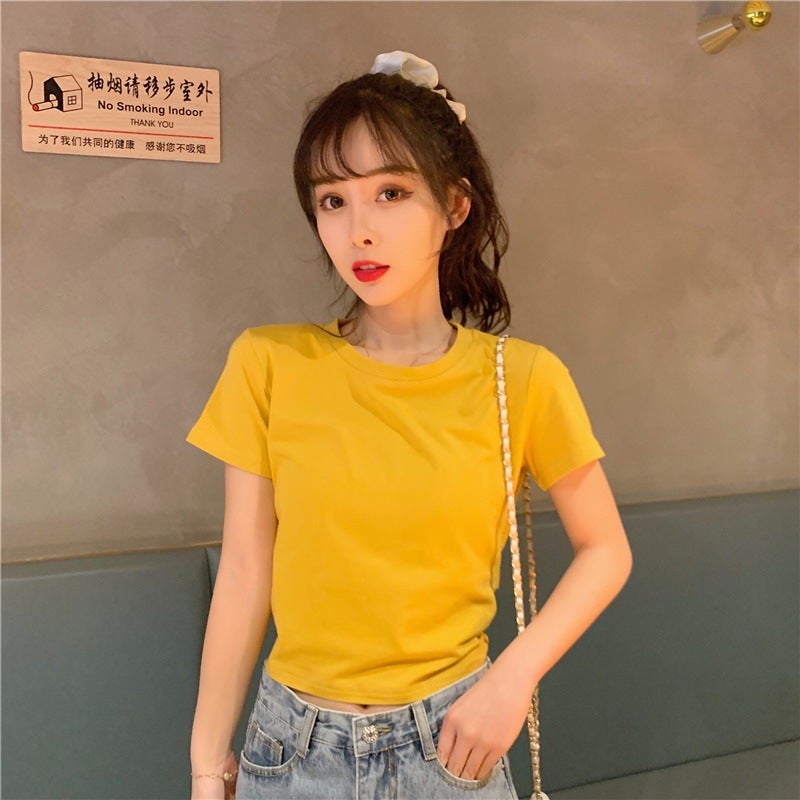2025 Fashionable New Short-Sleeved T-Shirt For Women, Summer Girl Style, Backless With Bow, Cropped Casual Versatile - Image 5