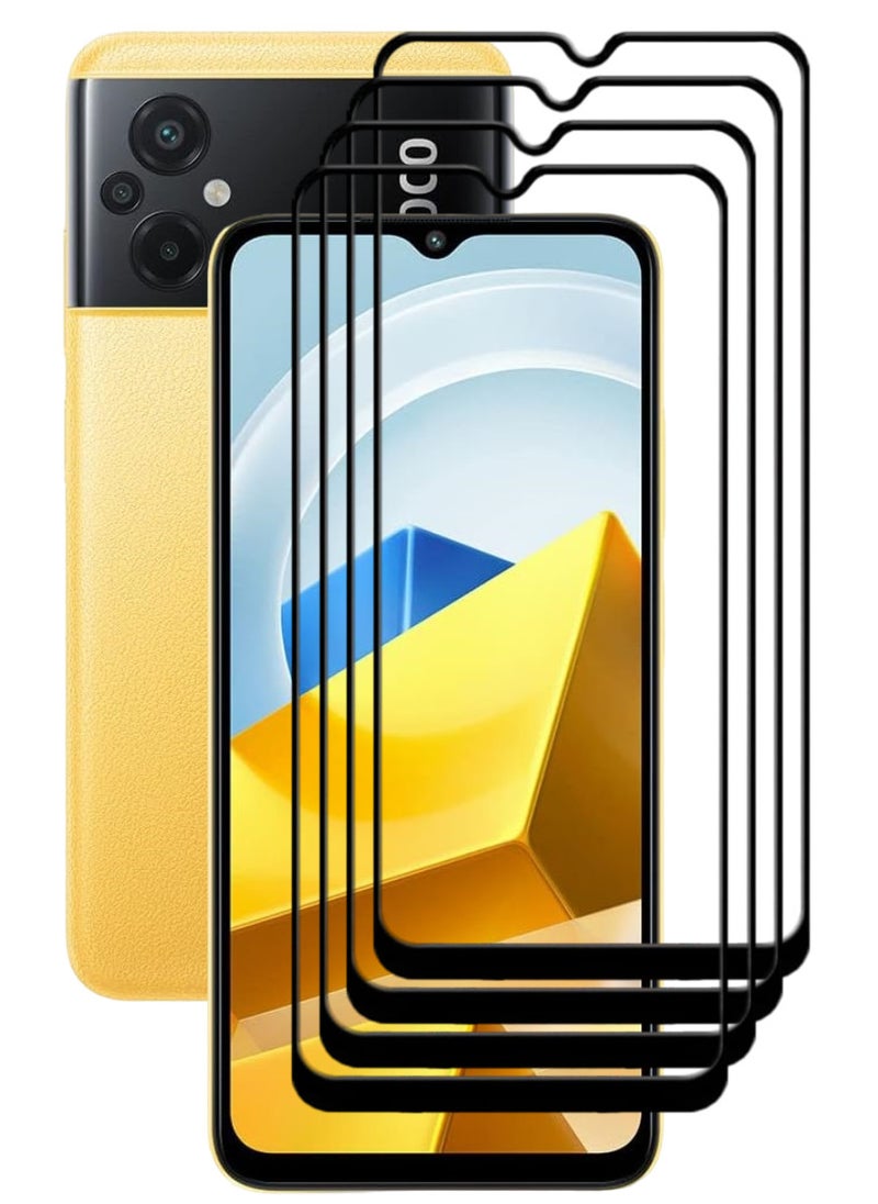 ACLIX 4 Pieces Antistatic ESD Dustproof Premium Quality High Definition Tempered Glass Screen Protector Designed For Xiaomi Poco M5 - Image 1