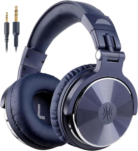 OneOdio Wired Over Ear Headphones Studio Monitor & Mixing DJ Stereo Headsets with 50mm Neodymium Drivers and 1/4 to 3.5mm Jack for AMP Computer Recording Podcast Keyboard Guitar Laptop - Dark Blue - Image 1