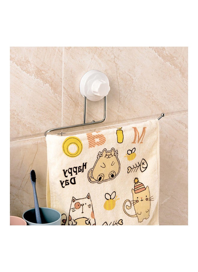 NIBEMINENT - Paper Towel Holder Tissue Dispenser Non Drilling Suction Cup Bar Bath Clothes Hanger Wall Mount Rack for Bathroom Kitchen White 25.7x11.5x9.0cm - Image 1