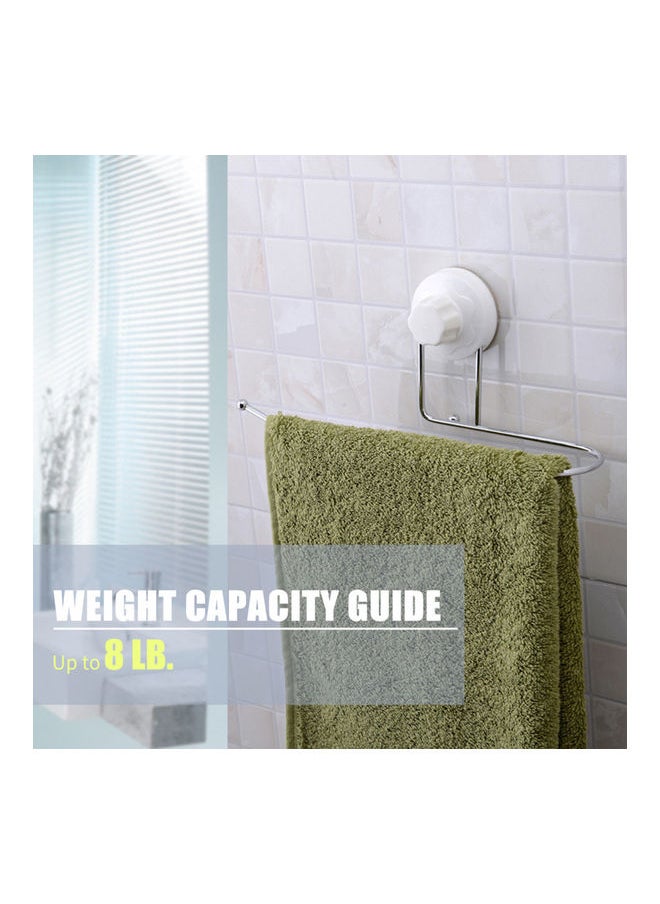NIBEMINENT - Paper Towel Holder Tissue Dispenser Non Drilling Suction Cup Bar Bath Clothes Hanger Wall Mount Rack for Bathroom Kitchen White 25.7x11.5x9.0cm - Image 1