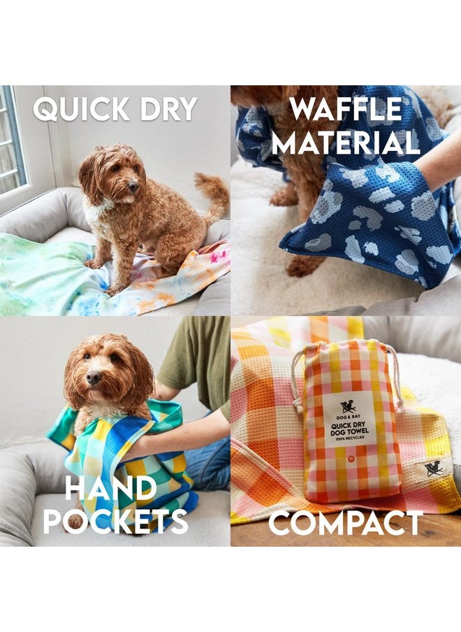 Dock & Bay Dock & Bay Pet Towel - Super Absorbent & Quick Drying Dog Towels with Bag - 100% Recycled - Puppy Plaid, Large (120x70cm, 47x27)  - Image 3