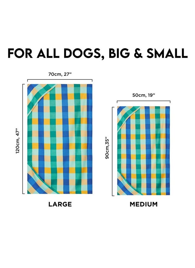 Dock & Bay Dock & Bay Pet Towel - Super Absorbent & Quick Drying Dog Towels with Bag - 100% Recycled - Puppy Plaid, Large (120x70cm, 47x27)  - Image 4