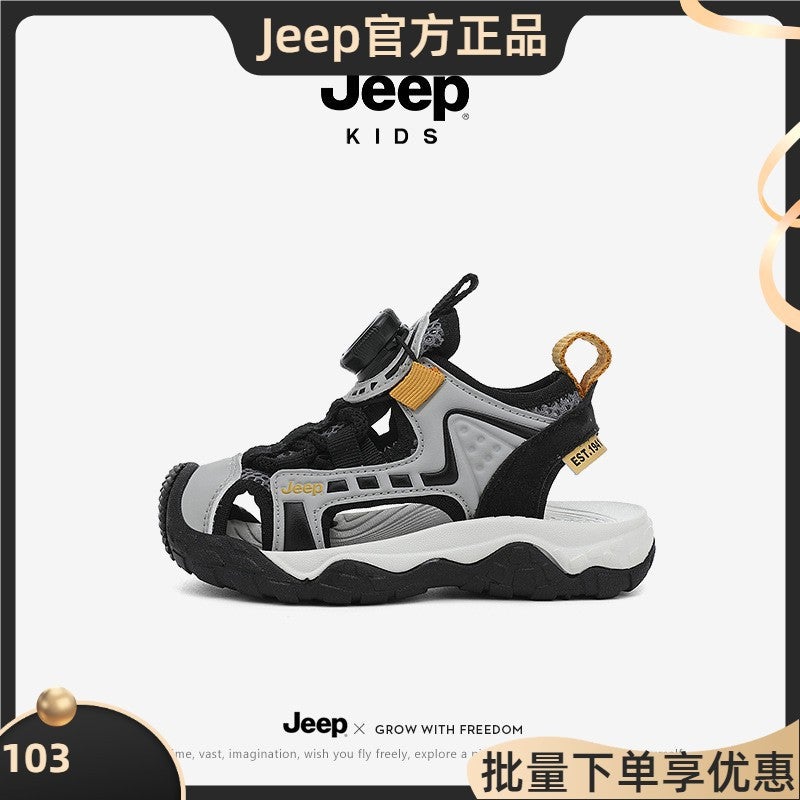 Jeep Boys Beach Shoes Sports Knob Anti-Slip Cut Out Summer Shoes Kidsren'S Toe-Cap Sandals - Image 2