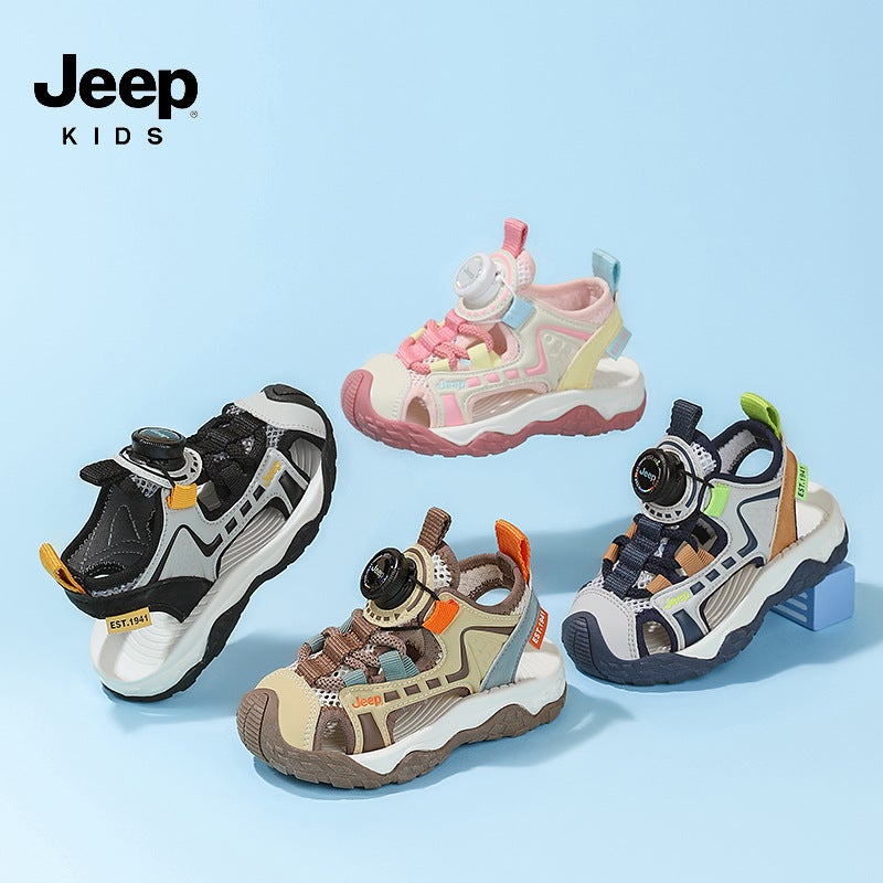 Jeep Boys Beach Shoes Sports Knob Anti-Slip Cut Out Summer Shoes Kidsren'S Toe-Cap Sandals - Image 4