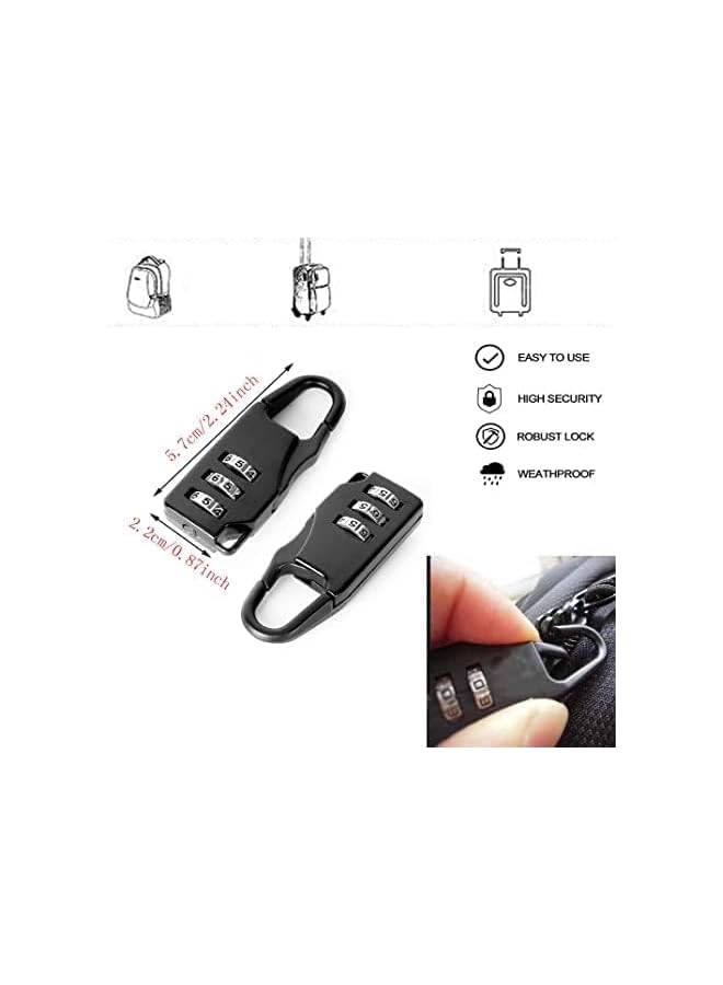 PROMASS PROMASS 7 Pack Mini Password Lock Colorful 3 Digit Number Code Combination Padlocks Zinc Alloy Security Luggage Suitcase Backpack Cupboard Cabinet Anti-Theft Locks School Gym Locker  - Image 3