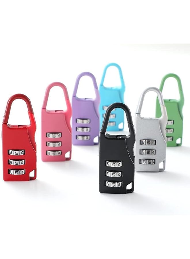 PROMASS PROMASS 7 Pack Mini Password Lock Colorful 3 Digit Number Code Combination Padlocks Zinc Alloy Security Luggage Suitcase Backpack Cupboard Cabinet Anti-Theft Locks School Gym Locker  - Image 2