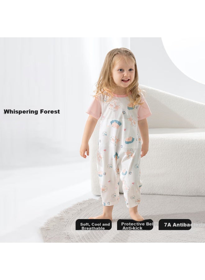 Beptides Beipeisi Children's Pajamas Summer Thin Cotton New Boys And Girls Children's Home Wear Jumpsuit Set - Image 1