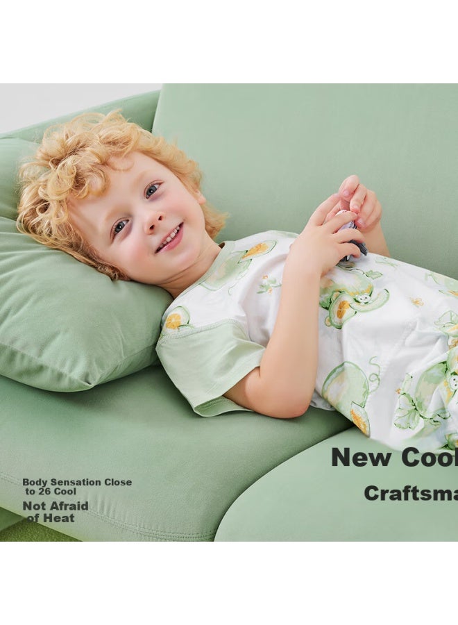 Beptides Beipeisi Children's Pajamas Summer Thin Cotton New Boys And Girls Children's Home Wear Jumpsuit Set - Image 3