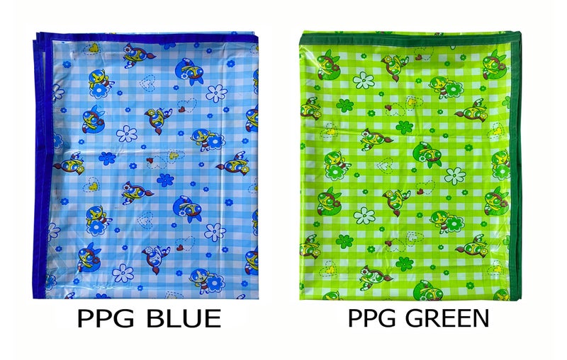 EcoSoft Plastic Sheet,PVC Sheet for Kids,Rubber Sheet for Babies,Bed Wetting Protector(90 x 135 cm) (Blue PPG & Green PPG) - Image 3