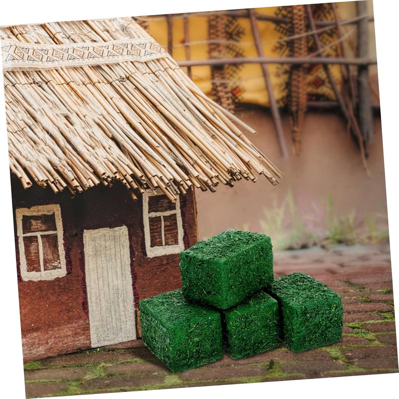 BESTYASH 4pcs Miniature Hay Bales for Dollhouse Decor for Mini Gardens Farm Models Landscape Scenes Dollhouse Accessory for Creative Displays Fall Decorations - Image 2