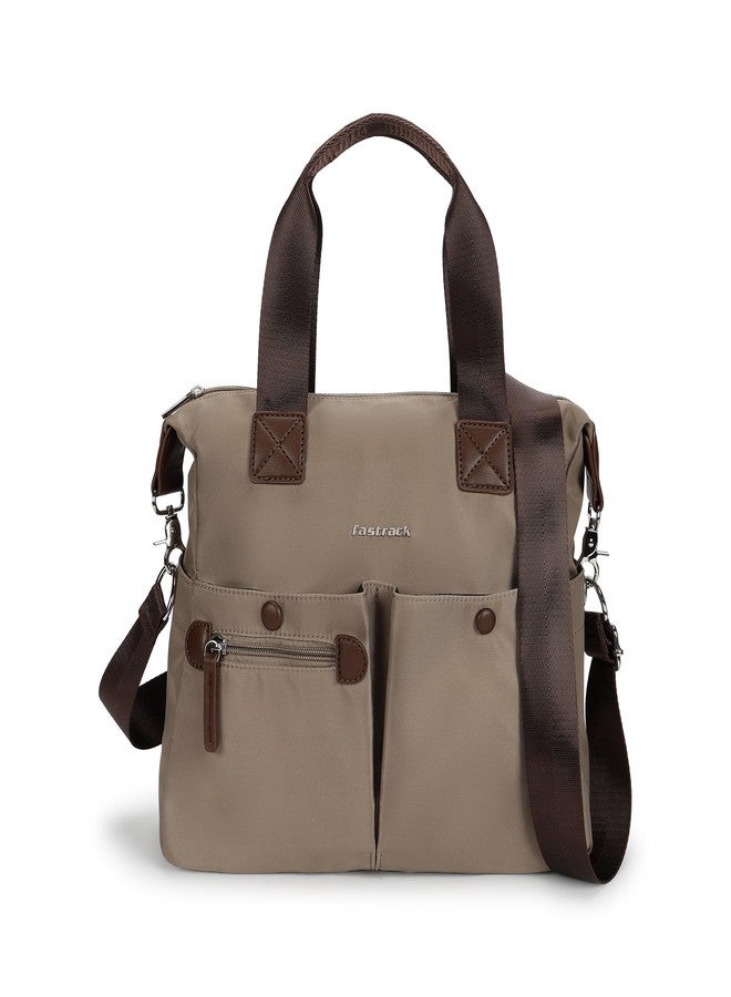 Fastrack Colorblock Nylon Satchel Bag for Women | Lightweight Everyday Handbag with Multiple Pockets, Zipper Closure, Detachable Strap | Stylish Structured Satchel for Work, Errands, Casual Outings - Image 1