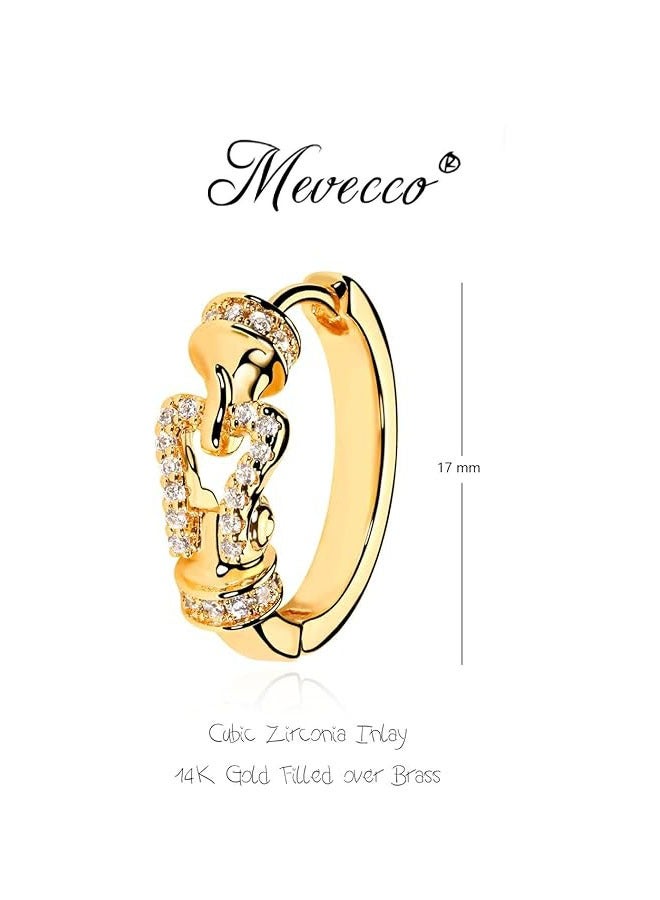 Mevecco Women Huggie Earrings Gold Hoop Sleeper 14K Gold Filled Small Simple Handmade Hypoallergenic Everyday Jewelry - Image 4