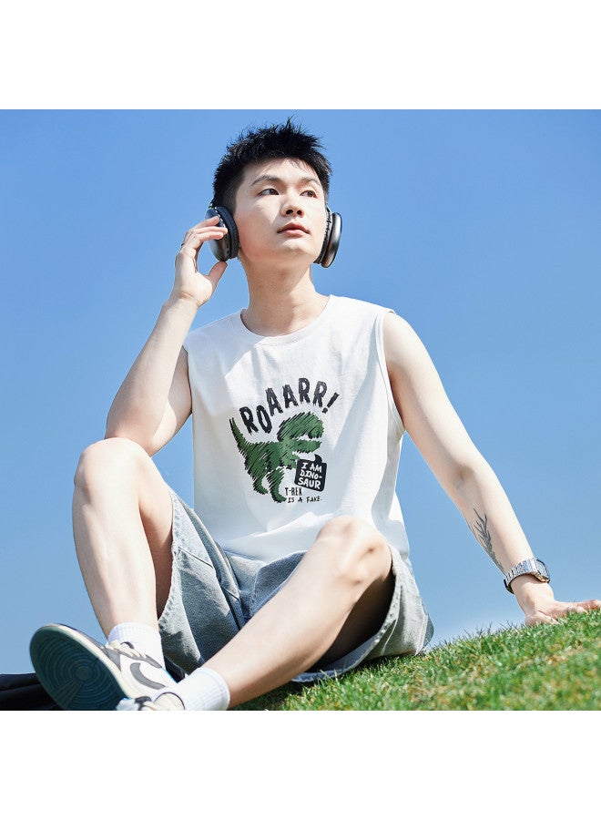 TonLion 2025 Men's Vest Sleeveless Summer Casual Tank Top With Front Graphic Print - Image 2