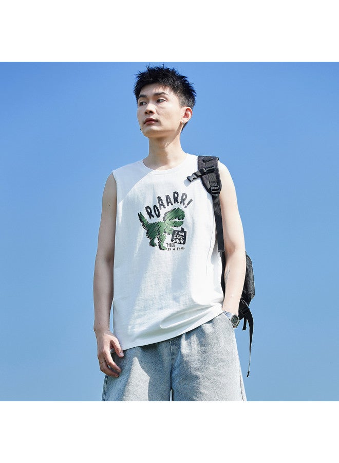 TonLion 2025 Men's Vest Sleeveless Summer Casual Tank Top With Front Graphic Print - Image 3
