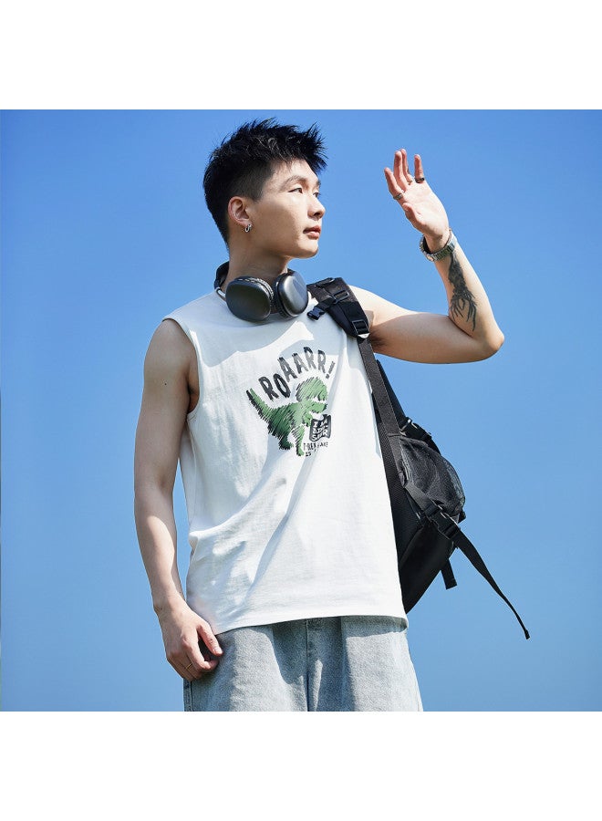 TonLion 2025 Men's Vest Sleeveless Summer Casual Tank Top With Front Graphic Print - Image 5