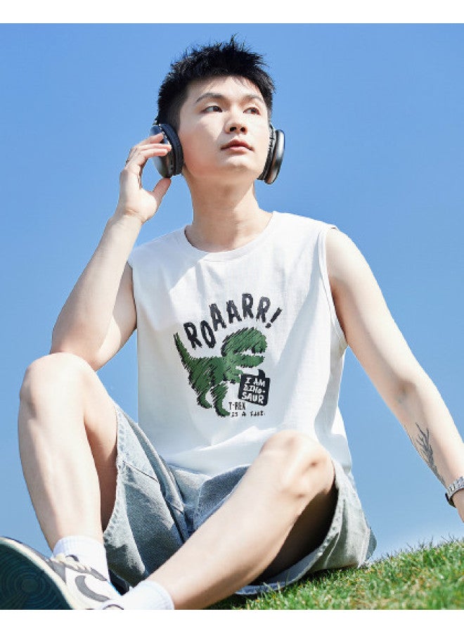 TonLion 2025 Men's Vest Sleeveless Summer Casual Tank Top With Front Graphic Print - Image 1