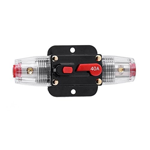 RVCAZON STETION Car Audio 40 Amp Resettable Fuse Circuit Breaker Car Protect for Audio System Fuse 12-24V DC for Car Audio Amps Overload Protection Fuse (40A) - Image 1