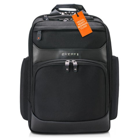 Everki Onyx – Premium laptop backpack for notebooks up to 15 inch with patented corner-guard protection system, trolley handle pass-through, RFID protection, hard-shell quick-access sungl case