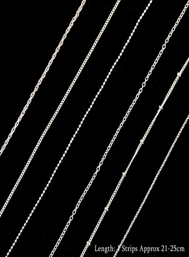 Sindy 6 Strips Nail Chains for Nail Art 3D Metal Nail Charms Nail Art Decoration Metal Sliver Punk Nail Studs Chains Metallic Nail Beads Ball Jewelry Accessories Manicure Tips - Image 5