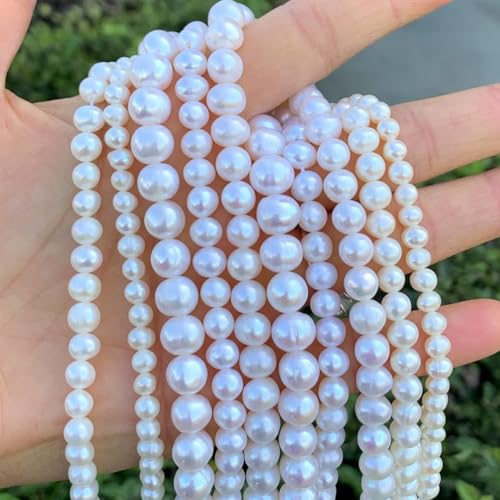 Adabele 28 Inch Real Natural AA Grade High Luster Potato Round White Freshwater Cultured Pearl Loose Beads 78mm for Jewelry Making fp178 - Image 3
