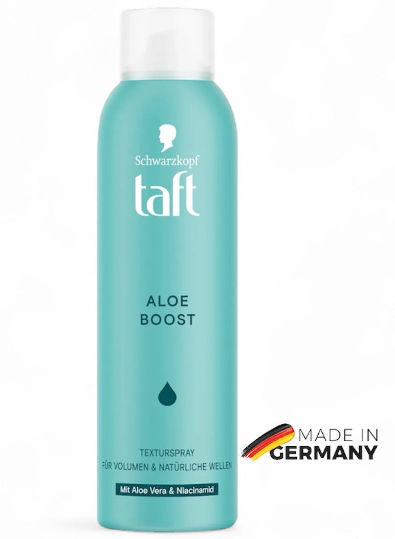 Schwarzkopf TAFT Aloe Boost Texture Spray 150 ml | Volumizing & Wave-Enhancing Hair Spray with Aloe Vera & Niacinamide | Silicone-Free, Vegan, PETA Certified - Image 1