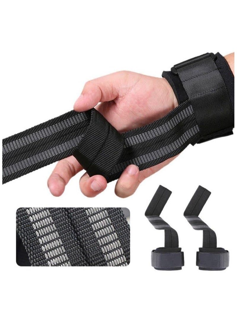 Hihonor Lifting Wrist Straps for Weightlifting Power Weight Lifting Wrist Wraps for Weightlifting, Bodybuilding, Powerlifting, Strength Training, Deadlifts Straps - Image 1
