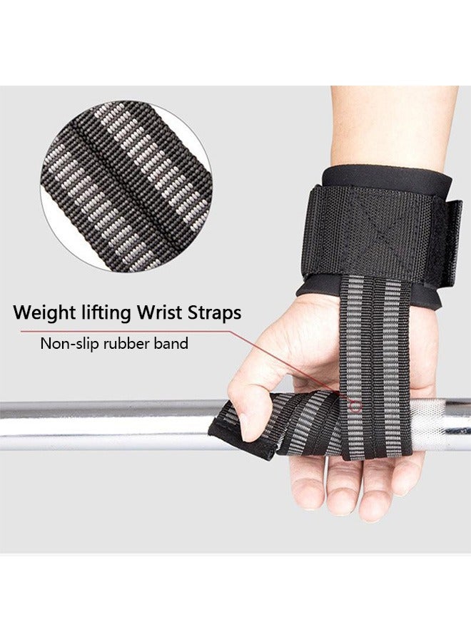 Hihonor Lifting Wrist Straps for Weightlifting Power Weight Lifting Wrist Wraps for Weightlifting, Bodybuilding, Powerlifting, Strength Training, Deadlifts Straps - Image 2