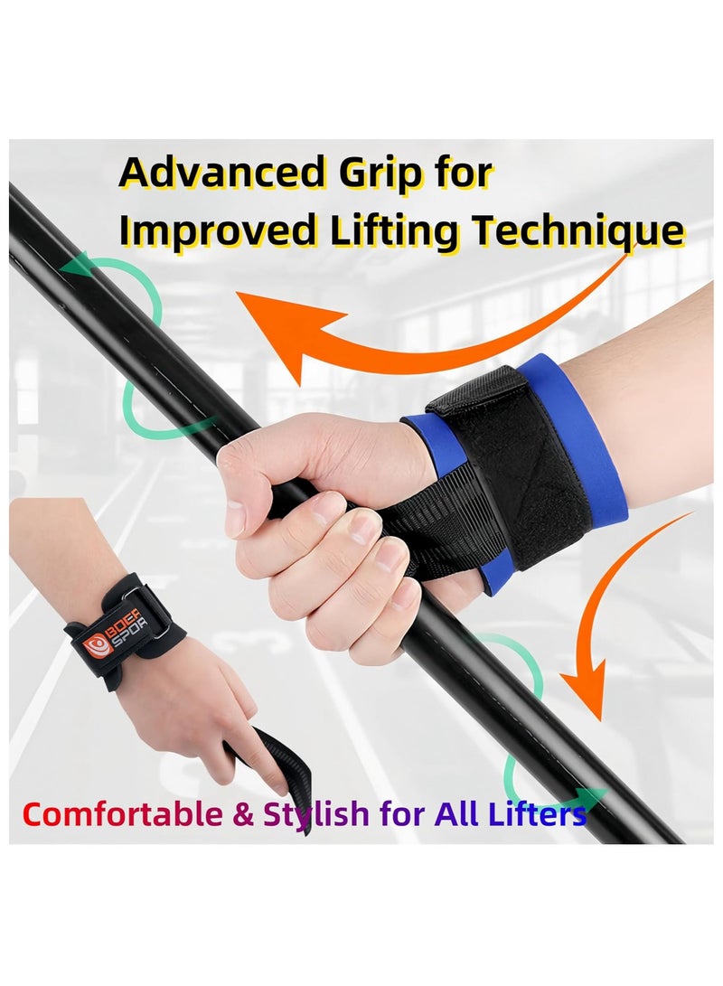 Hihonor Lifting Wrist Straps for Weightlifting Power Weight Lifting Wrist Wraps for Weightlifting, Bodybuilding, Powerlifting, Strength Training, Deadlifts Straps - Image 3
