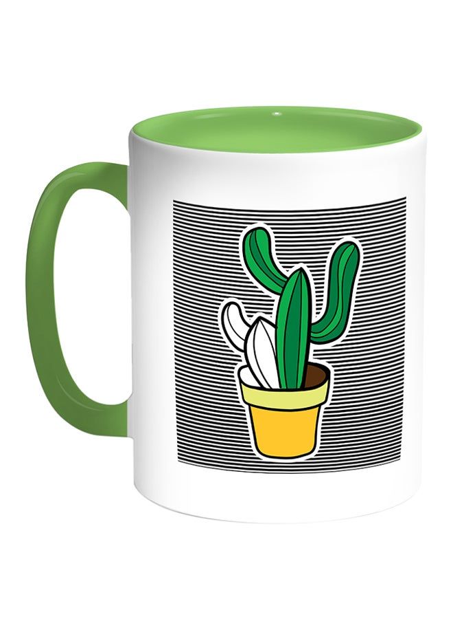 RKN Cactuses Printed Coffee Mug White Green - Image 2