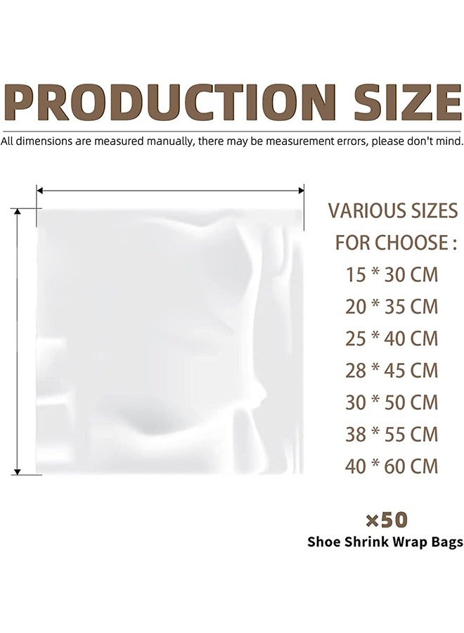 JCB CHIC 50pcs Heat Shrink Wrap Bags，PVC Clear Heat Sealer Bags, Seal Wrapping Supplies Professional DIY Homemade Odorless Shrinkable Bag Food Candy Snack Packaging Bag for Home Shop（28x 40cm) - Image 2