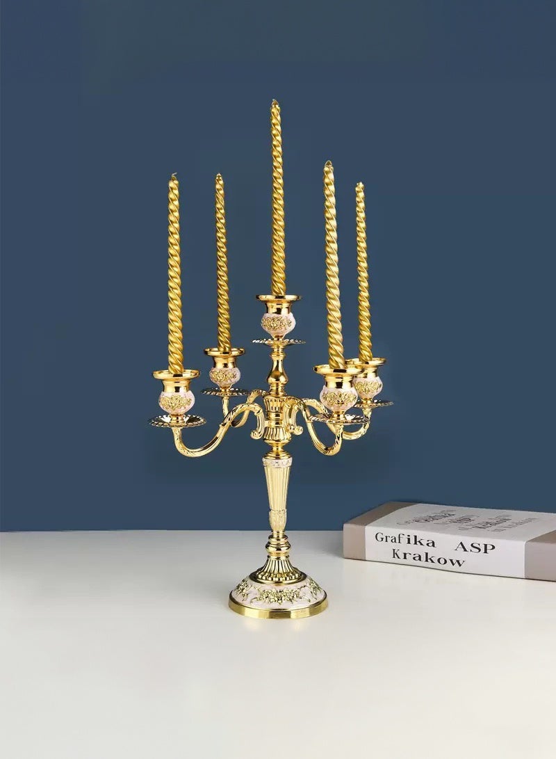 5-head gold-plated European alloy candle holder, a classic candle holder for home and hotel use - Image 4