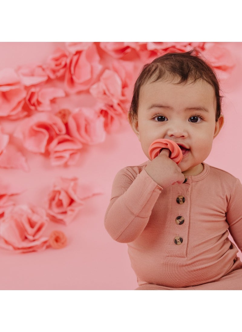 doddle & co. Doddle & Co. Baby Pacifier, Natural Shape, 100% Silicone - Holland Pop Pacifier (3m+) - Peach/Cloud9  - Image 5