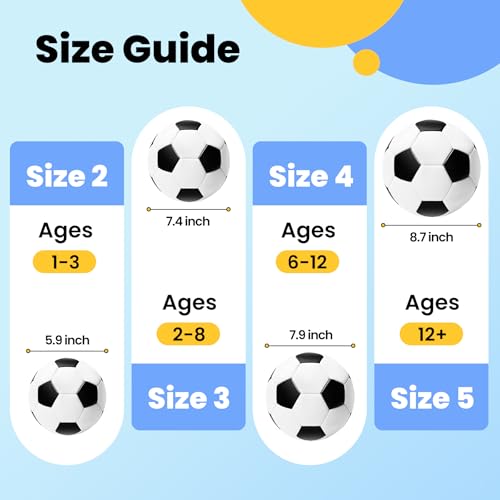 INPODAK Toddler Soccer Ball Size 3, Black and White Classic Balls for Kids 2-8 with Pump, Mesh Bag Great Gift for Birthdays Parties - Image 2