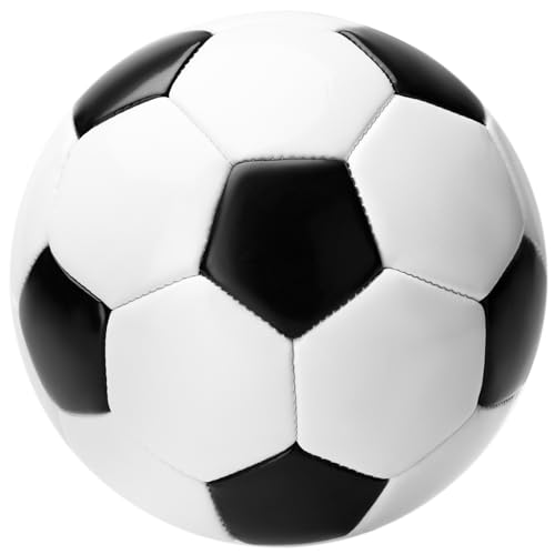 INPODAK Toddler Soccer Ball Size 3, Black and White Classic Balls for Kids 2-8 with Pump, Mesh Bag Great Gift for Birthdays Parties - Image 1